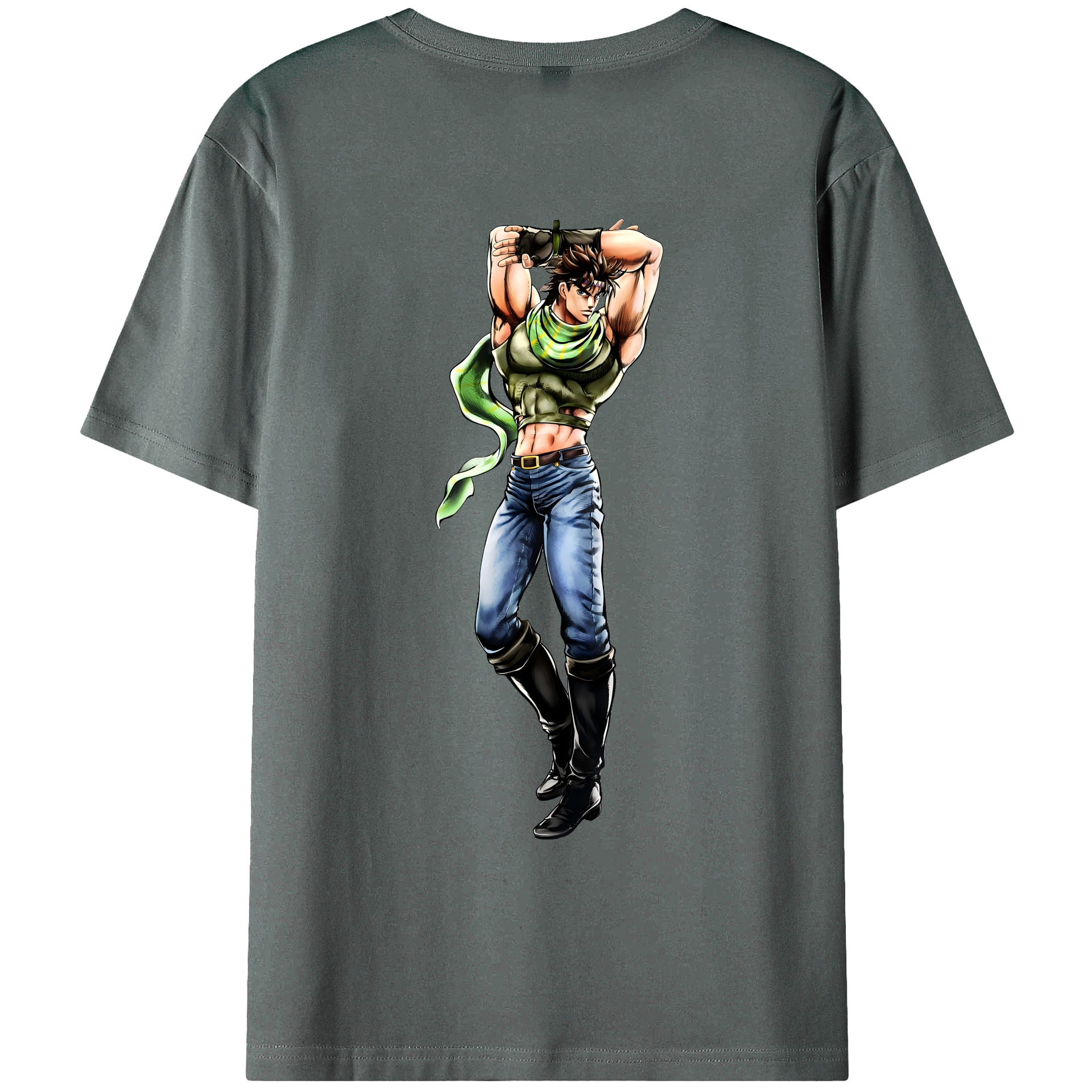 （画像用） ジョジョの奇妙な冒険 ジョセフ?ジョースター JoJo's Bizarre Adventure Joseph Joestar 綿100％ メンズ半袖Tシャツ（バックプリント） 通気性